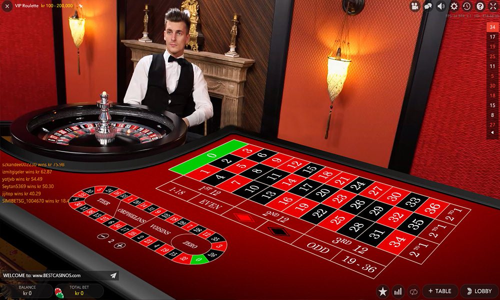 Play Live VIP Roulette Evolution Gaming | Max Bet: €20,000