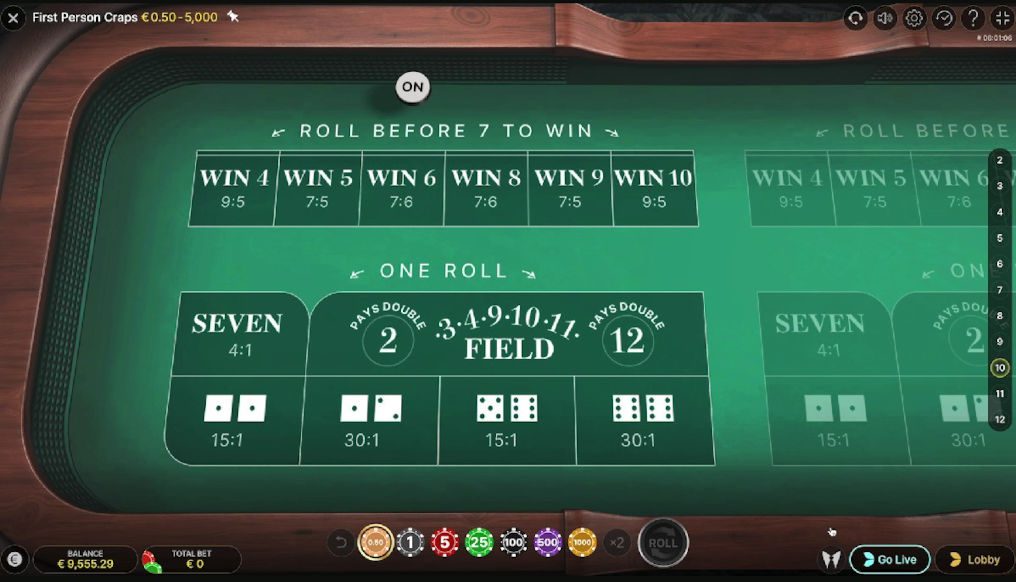 Play First Person Craps Evolution Live