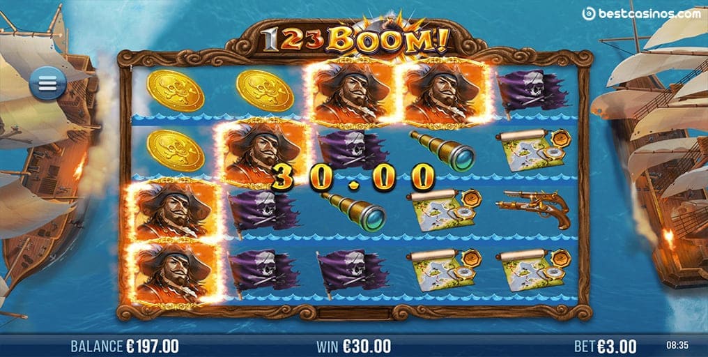 Online 123 Boom Slot Game 4ThePlayer.com Cascading Reels